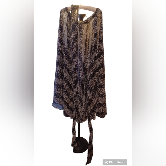 Black/ White dots chiffon skirt with large scarf - Picture 3 of 6